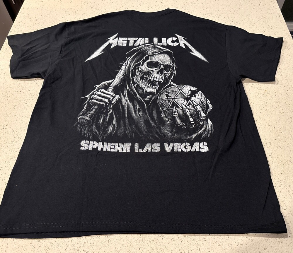 Metallica Life Burns Faster Shirt XL Grim Reaper On Back Las Vegas Residency